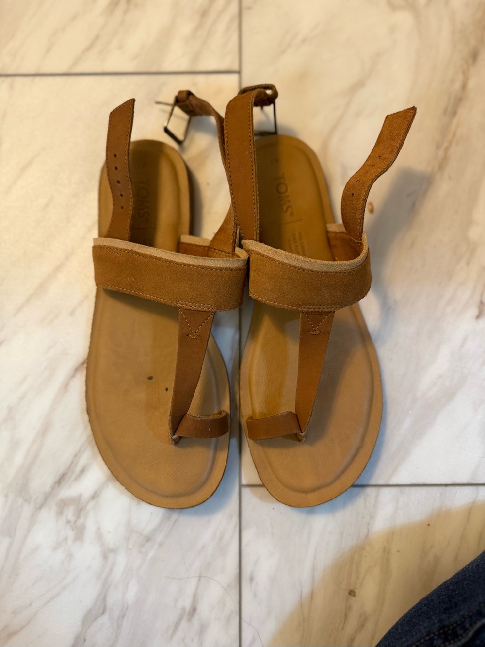 Toms Women’s Brown Suede T-Strap Sandals